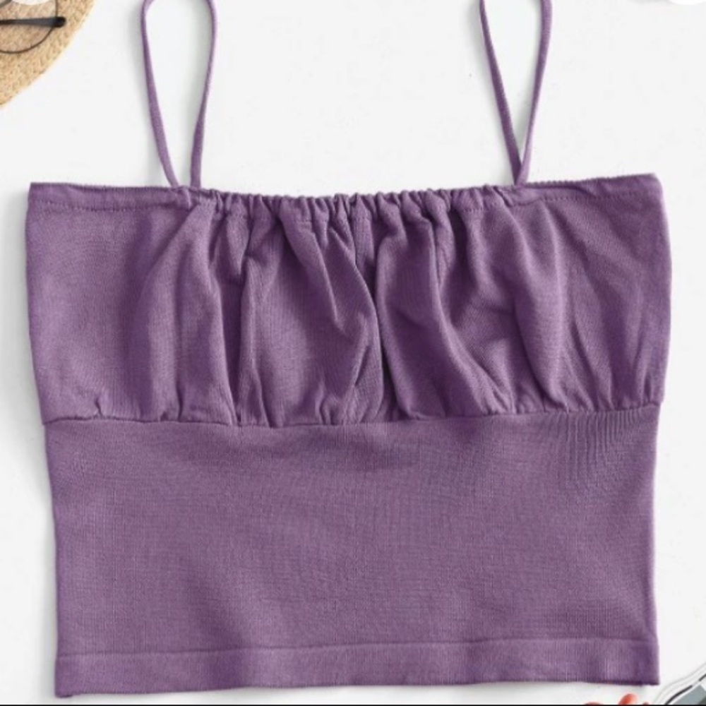 ZAFUL Solid Ruched Tank Top